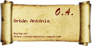 Orbán Antónia névjegykártya