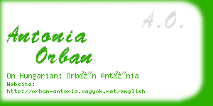 antonia orban business card